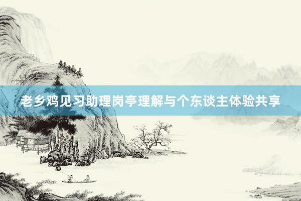 老乡鸡见习助理岗亭理解与个东谈主体验共享